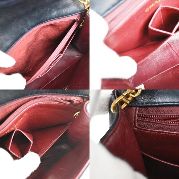 CHANEL CC Mini Matelasse Chain Shoulder Bag Leather Blue GHW Vintage - Picture 9 of 16